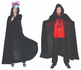 Black Cape with Hood-One Size