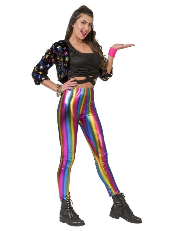 Metallic rainbow leggings best sale